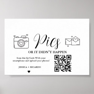Leg de Love Wedding QR Code Kaart Fotokaart vast Poster