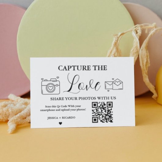 Leg de Love Wedding QR Code Kaart Fotokaart vast Poster