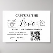 Leg de Love Wedding QR Code Kaart Fotokaart vast Poster (Voorkant)