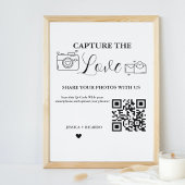 Leg de Love Wedding QR Code Kaart Fotokaart vast Reclamebord Met Voetstuk