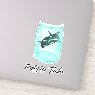 Leg de tanks leeg om vrije orkaandoodende walvisse sticker