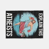 Leg deze atheïsten uit Jezus Bokshandschoenen Grap Fleece Deken (Voorkant (Horizontaal))