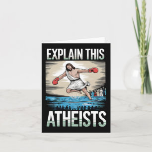 Leg deze atheïsten uit Jezus Bokshandschoenen Grap Kaart