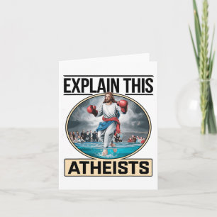 Leg deze atheïsten uit Jezus Bokshandschoenen Grap Kaart