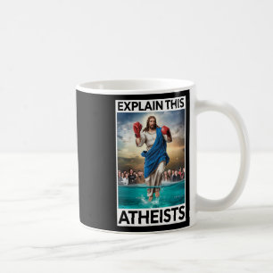 Leg deze atheïsten uit Jezus Bokshandschoenen Grap Koffiemok