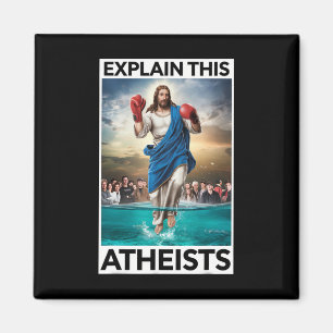 Leg deze atheïsten uit Jezus Bokshandschoenen Grap Magneet