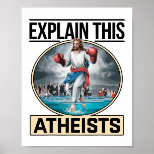 Leg dit uit Deze atheïsten Jezus Bokshandschoenen Poster
