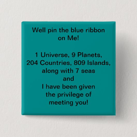 Leg het blauwe lint vast op mijn Button (Voorkant)