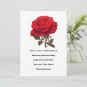 Leg het hart van je gasten vast met deze rode roos kaart (Staand voorkant)