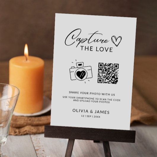 Leg het liefde QR-codeteken vast, minimalistisch Kaart