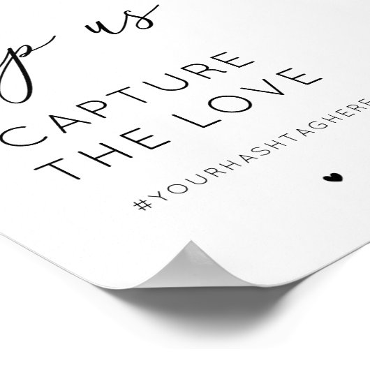 Leg het liefdesbord vast. Zwart-wit kalligrafie Poster (Hoek)