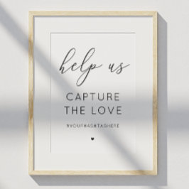 Leg het liefdesteken vast. Zwart en wit kalligrafi Poster
