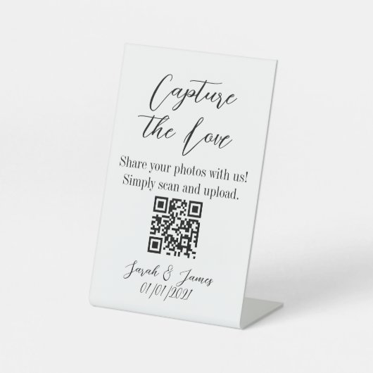 Leg het Love QR-codeteken vast Reclamebord Met Voetstuk (Voorkant)