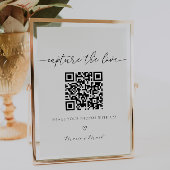 Leg het Love Wedding Photo Album QR Code vast Poster