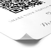 Leg het Love Wedding Photo Album QR Code vast Poster (Hoek)