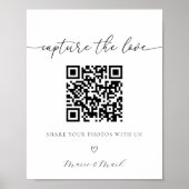 Leg het Love Wedding Photo Album QR Code vast Poster (Voorkant)