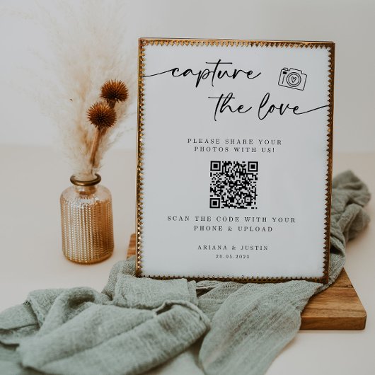 Leg het Love Wedding-teken vast met QR-code Poster