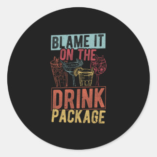 Leg het maar bij het drankpakket Funny Cruise 2025 Ronde Sticker