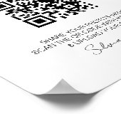 Leg het moment QR Code Wedding Minimal Foto vast Poster (Hoek)