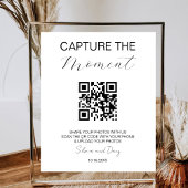 Leg het moment QR Code Wedding Minimal Foto vast Poster
