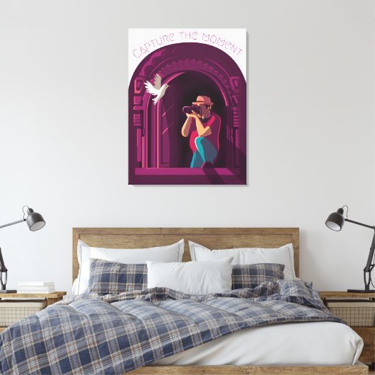 Leg het moment vast canvas afdruk (Insitu (Slaapkamer))