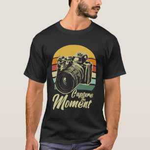 Leg het moment vast Retro  camerafoto T-shirt