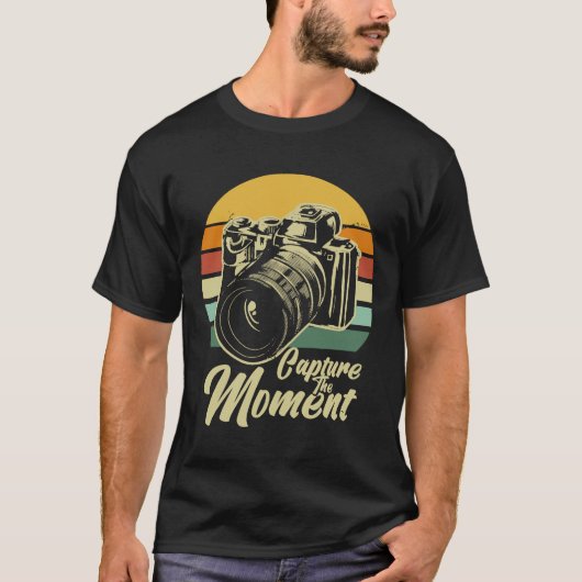 Leg het moment vast Retro camerafoto T-shirt (Voorkant)