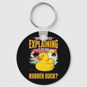Leg het uit aan de rubberopleggers sleutelhanger