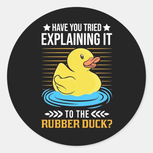 Leg het uit aan het rubberapparaat ronde sticker (Voorkant)