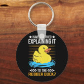 Leg het uit aan het rubberapparaat sleutelhanger (Voorkant)