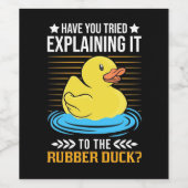 Leg het uit aan het rubberapparaat wijn etiket (Enkel label)