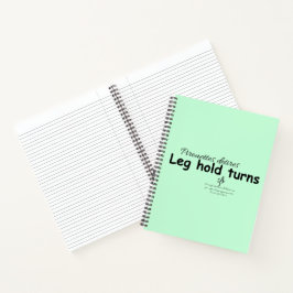 Leg Hold Draait Zachte Munt en Zwart Notitieboek