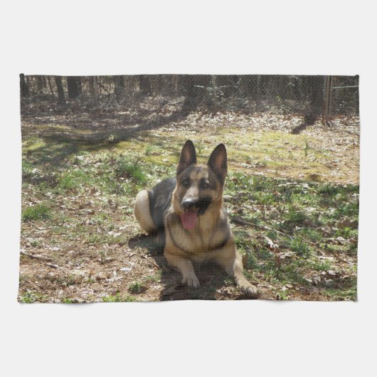 Leg je baby op een handdoek. theedoek (Horizontaal)