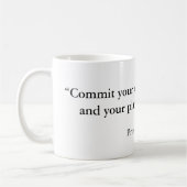 "Leg je daden vast aan de Heer, en je plan... Koffiemok (Links)