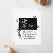 Leg je handen in Gods handen B&W kunst Notitiekaartje (Voorkant / Achterkant in situ)