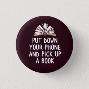 Leg je telefoon neer en neem een boek op ronde button 3,2 cm