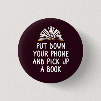 Leg je telefoon neer en neem een boek op ronde button 3,2 cm