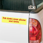 Leg je telefoon neer en rij bumpersticker (Op Truck)