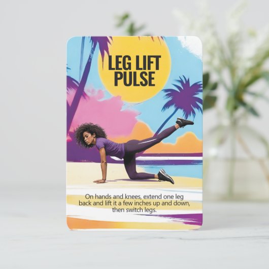 Leg Lift Pulse Fitness Kaart met Blauwe Achterkant (Staand voorkant)