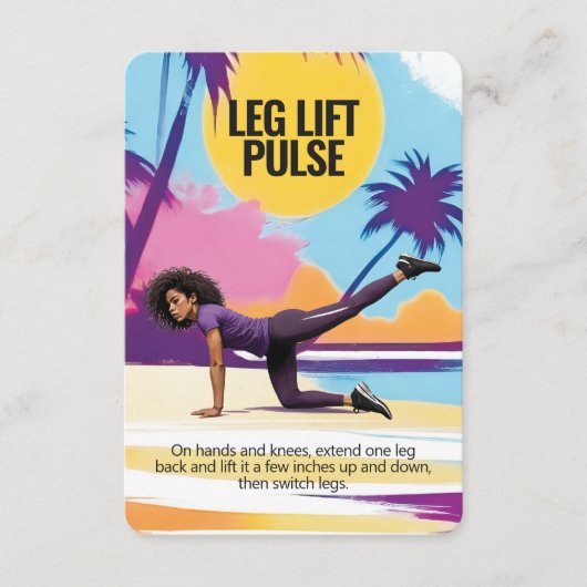 Leg Lift Pulse Fitness Kaart met Blauwe Achterkant (Voorkant)