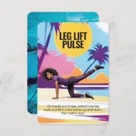 Leg Lift Pulse Fitness Kaart met Blauwe Achterkant