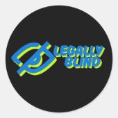 Legaal blinde zwarte Sticker (Voorkant)
