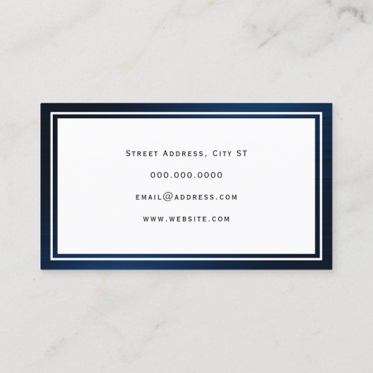 Legaal lijst van elegant blauw metaal visitekaartj visitekaartje (Achterkant)