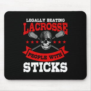 Legaal slaan van mensen met teken Lacrosse Player Muismat