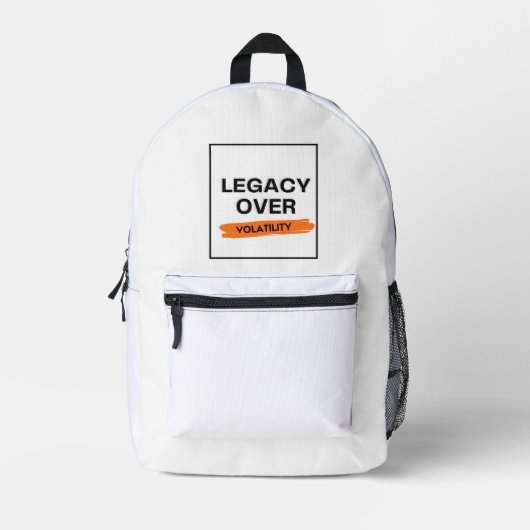 LEGACY BOVEN VOLATILITEIT - Belegger Bedrukte Rugzak (Voorkant)