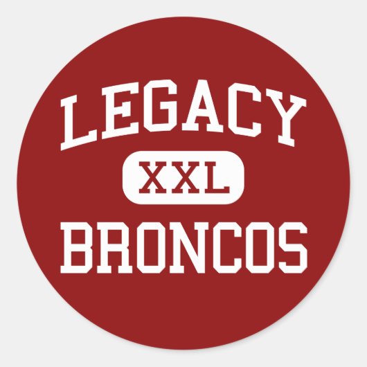 Legacy - Broncos - Middelbare school - Mansfield N Ronde Sticker (Voorkant)