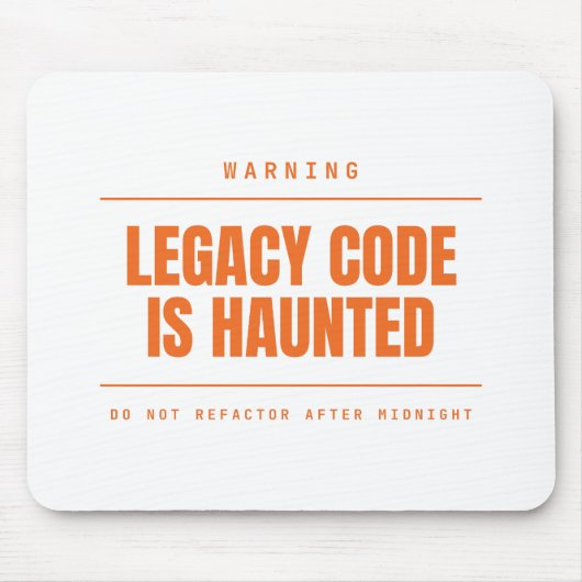 Legacy Code Is Haunted Funny Programmeur Ontwikkel Muismat (Voorkant)