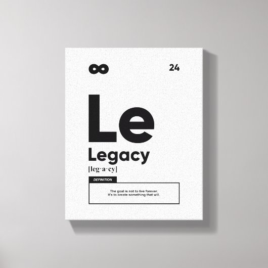 Legacy Definition | Motivatie Quote Wall Art Canvas Afdruk (Voorkant)
