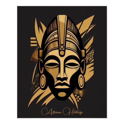 Legacy & Pride African Mask Art - Black History  Perfect Poster (Voorkant)