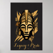 Legacy & Pride African Mask Art - Black History  Poster (Voorkant)